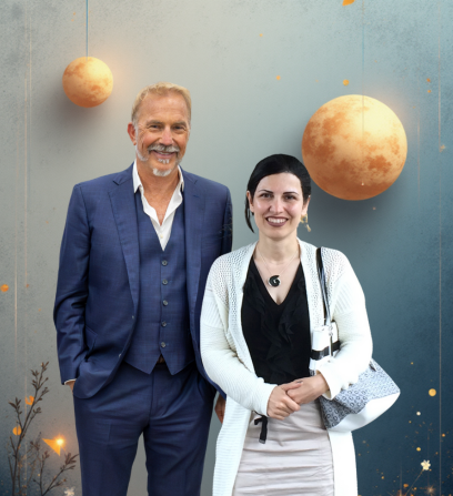 Dr. Neda Maria Kaizumi with Kevin Costner